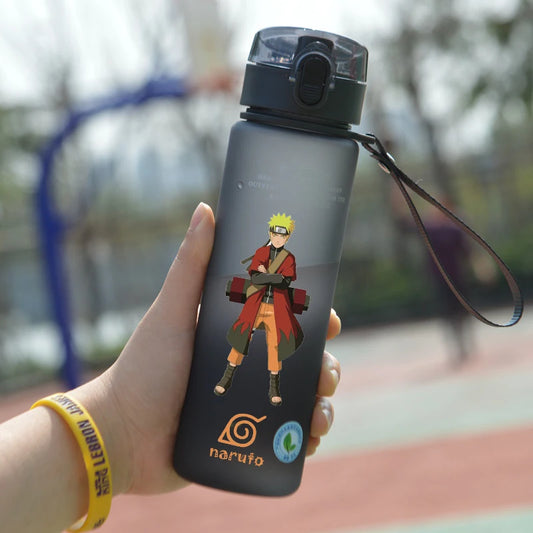Naruto Sasuke Anime Pattern Plastic Drinking Cup Cartoon Water Bottle 560ml High Capacity Portable Sports Water Bottle Boy Girls
